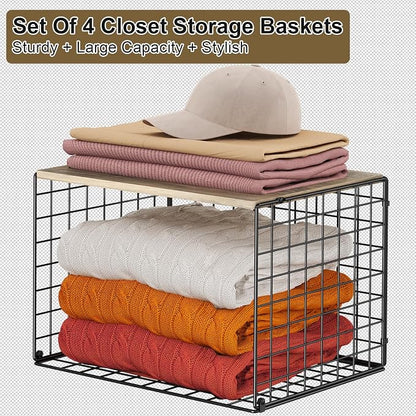 4PCS Wider Closet Organizers and Storage, Stackable Closet Shelf Organizer - Image 8