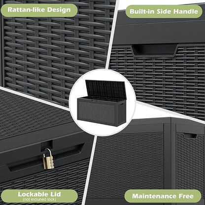 Outdoor Storage Box, Resin Deck Boxes Indoor and outdoor, Waterproof Storage - Image 3