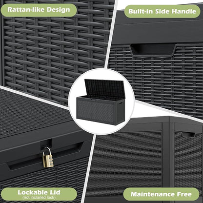 Outdoor Storage Box, Resin Deck Boxes Indoor and outdoor, Waterproof Storage - Image 3