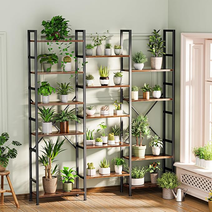 SUPERJARE Triple Bookshelf, Bookcase - Image 2
