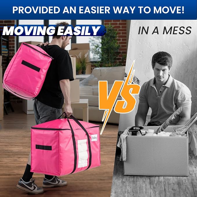 TAILI 10 Pack Pink Extra Large Moving Bags, Heavy Duty Totes - Image 7