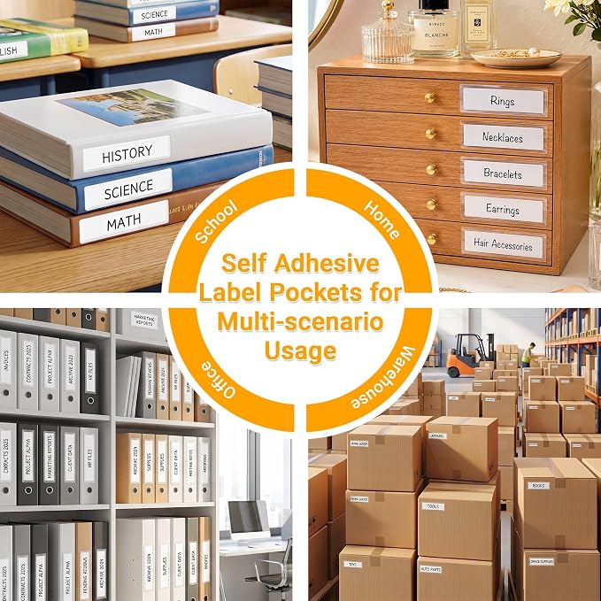 40 PCS Index Card Pockets, Self Adhesive Card Pockets - Image 4
