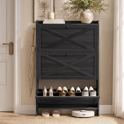 VASAGLE Shoe Storage Cabinet Organizer by VASAGLEbySONGMICSHOME