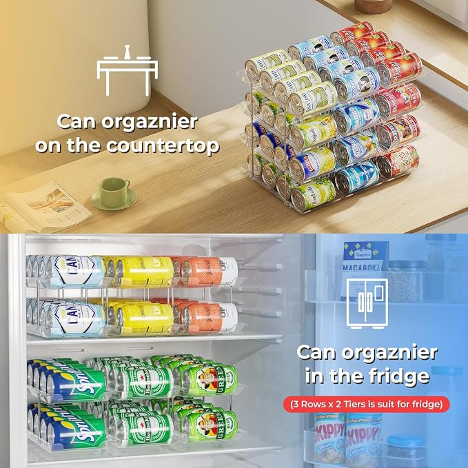 Stackable 4 Tiers Can Organizer Pantry, Canned Food Holder - Image 5