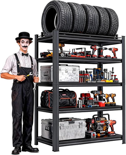 Garage Storage Shelves, 5 tier shelving unit, 40 inch Wide, 18” Deep, 78” Tall by BEESTMUEBLE
