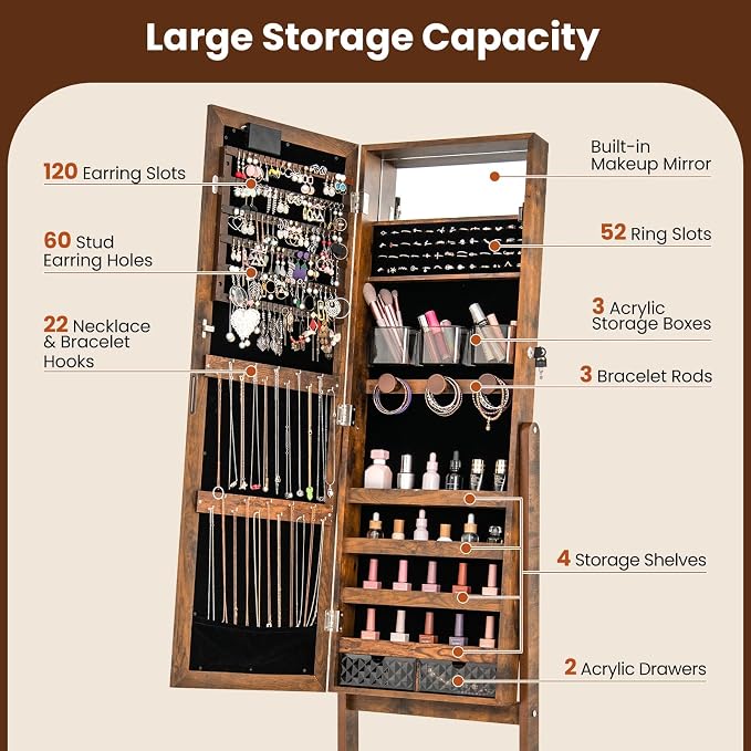 Giantex Standing Jewelry Armoire - Image 3