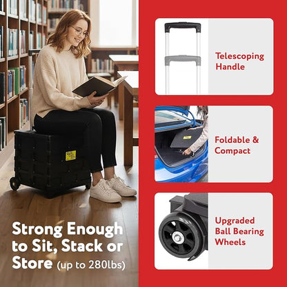 dbest products Quik Cart Pro Wheeled Rolling Crate Teacher Utility - Image 8