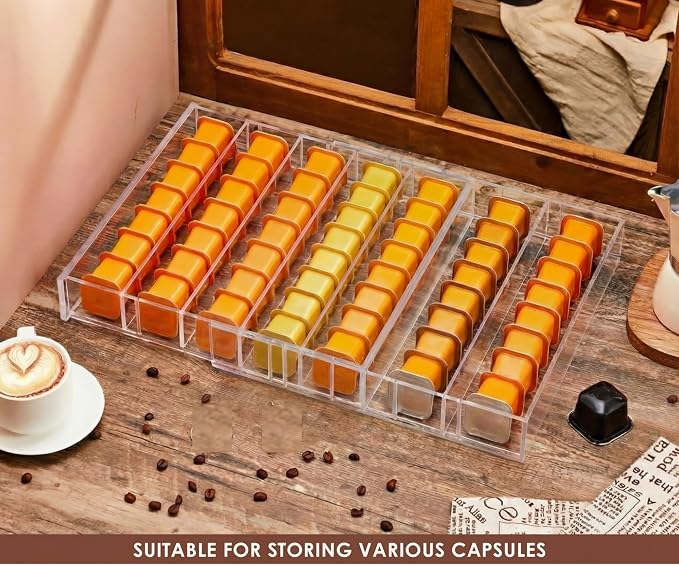 Briwooody Expandable Acrylic Coffee Pod Holder Holds 35 to 70 Capsules or 105 - Image 5