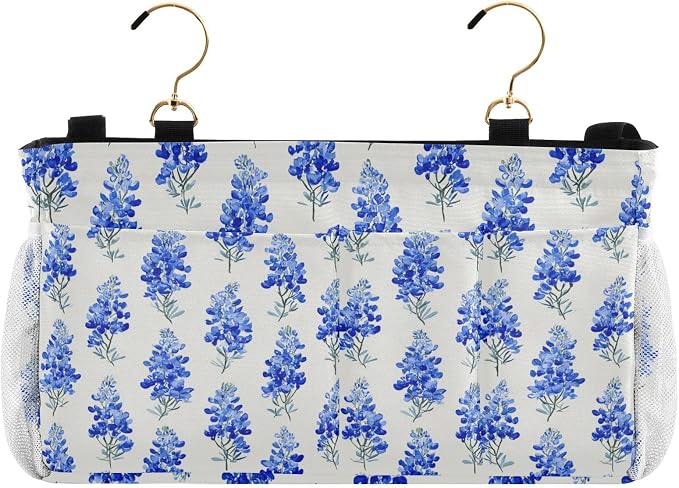 Watercolor Bluebonnets Bedside Caddy by QwThum