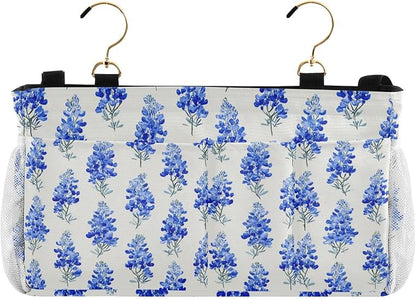 Watercolor Bluebonnets Bedside Caddy by QwThum