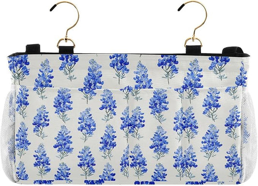 Watercolor Bluebonnets Bedside Caddy by QwThum