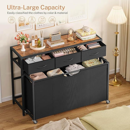 Laundry Sorter, Rolling Laundry Hamper - Image 2