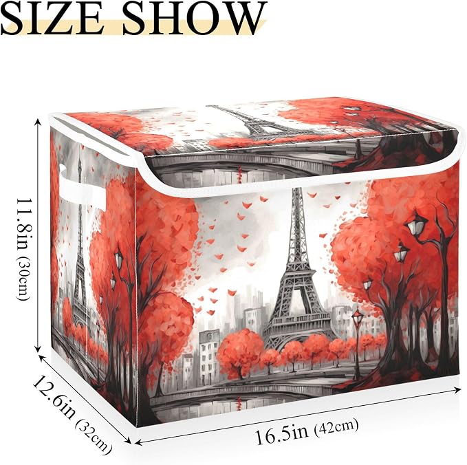 Red Paris Tower Storage Bins - Image 3