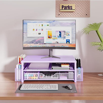 OPNICE Desk Organizers and Accessories, 2-Tier Computer Monitor Stand Riser - Image 2