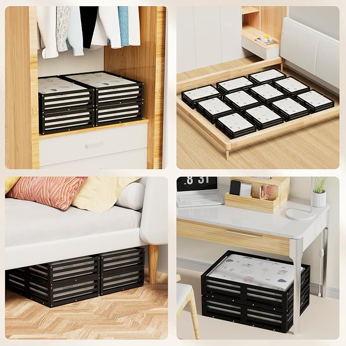 Under Bed Storage with Wheels-Large Bamboo Underbed storage Containers with - Image 8