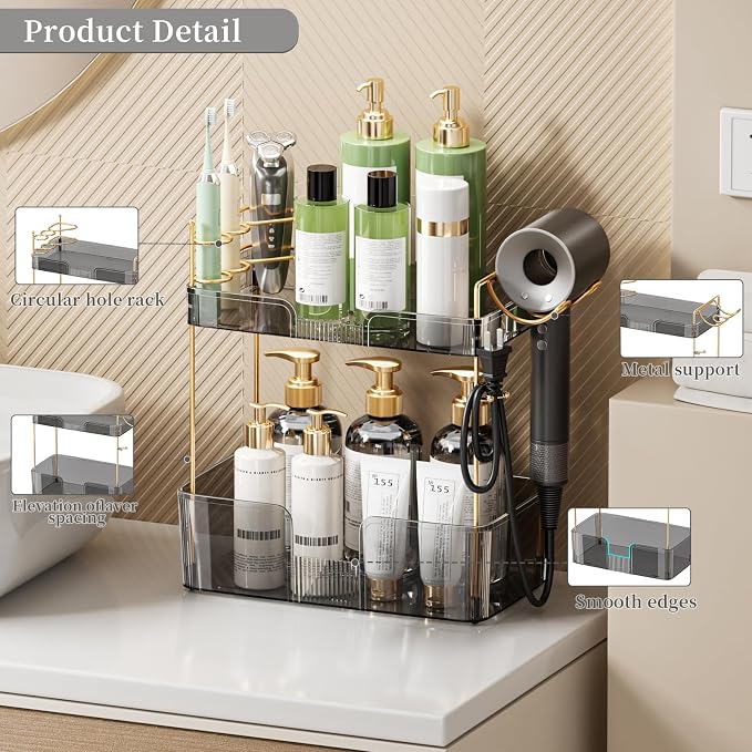 YCIA&DONE Bathroom Counter Organizer, Large Makeup Organizer Countertop - Image 2