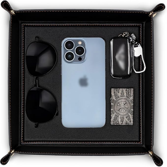 VLANDO Valet Tray Organizer, PU Leather Catchall Tray by VLANDO