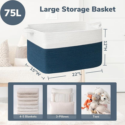 Goodpick Large Storage Baskets for Organizing, Woven Baskets for Storage - Image 3
