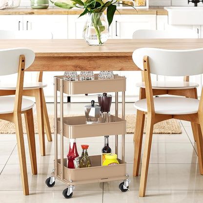 Simple Houseware 3-Tier Compact Utility Rolling Cart, Low 24” Height Fits Under - Image 6