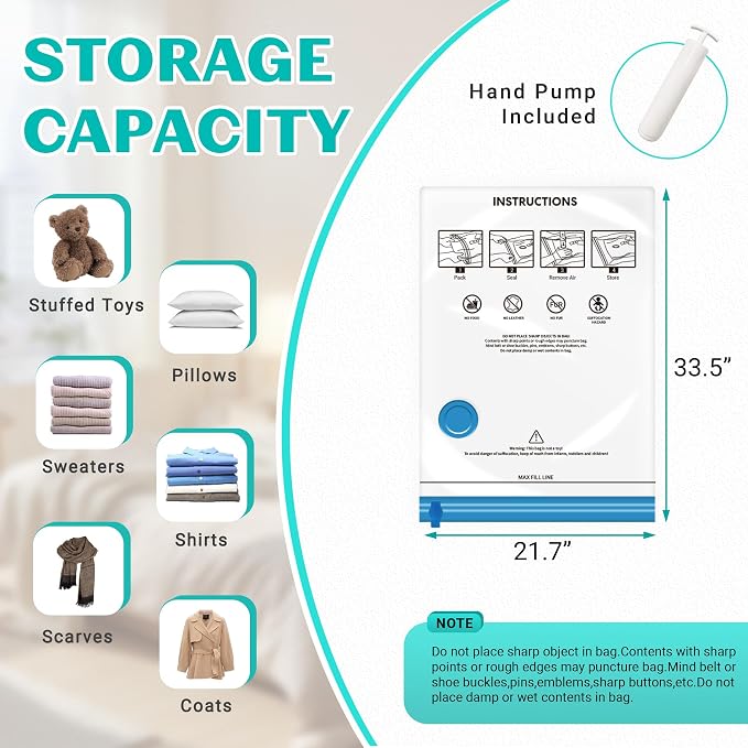 10 Pack Large Space Saver Vacuum Storage Bags Large Seal Bags - Image 5
