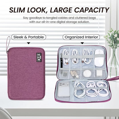 Large Slim Cable Organizer Travel Case, Single-Layer Electronic Accessories - Image 4
