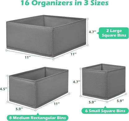 Drawer Clothing Organizer 16-Pack, Fabric Folding Wardrobe Organizer, Can Store - Image 2