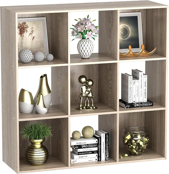 JupiterForce 9 Cubes Bookcases Storage Organizer, 3-Tier Wooden Open Bookshelf - Image 8