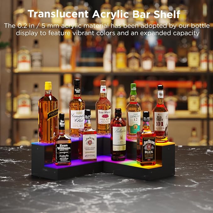 Dethan 2 Tier 20 Inch Liquor Bottle Display Shelf - Image 6