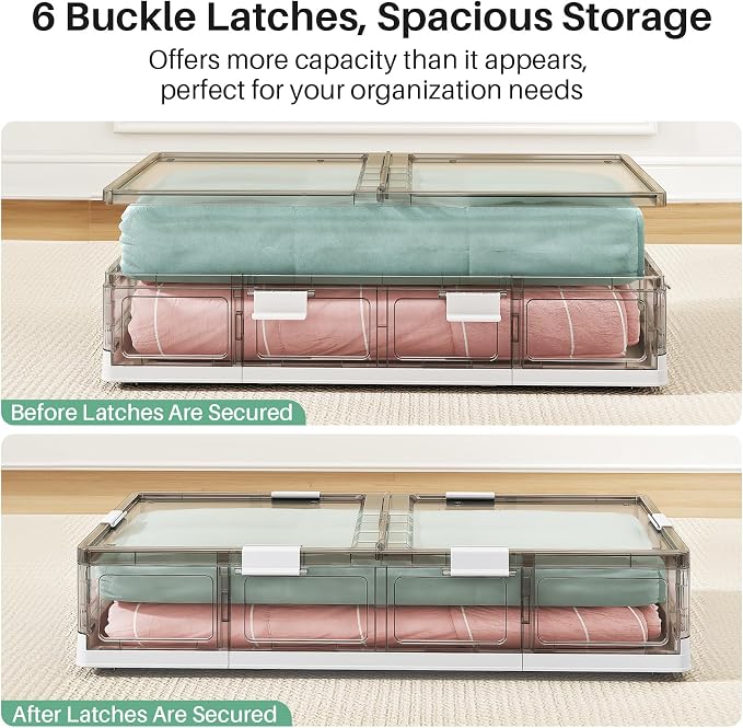 Kitstorack Clear Plastic Under Bed Storage Containers Bins - Image 7