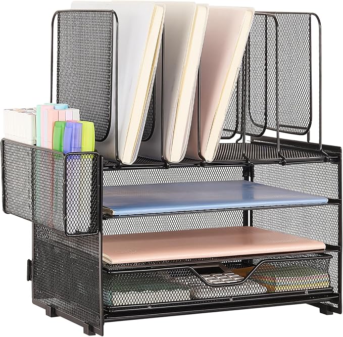 Desk Organizers and Accessories, 3-Tier Paper Organizer by RefinedOfficeEasyManagemen