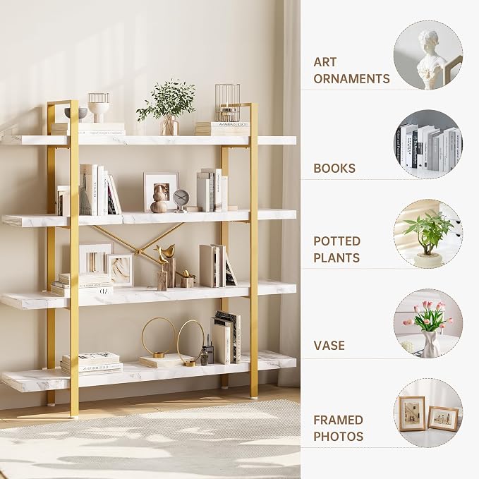 OtterOasis Heavy Duty 4-Tier Industrial Bookcase, 120lbs Shelf Capacity - Image 3