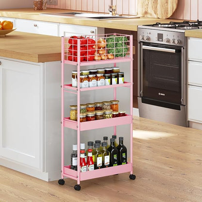KINGRACK Slim Rolling Storage Cart 4 Tier - Image 6