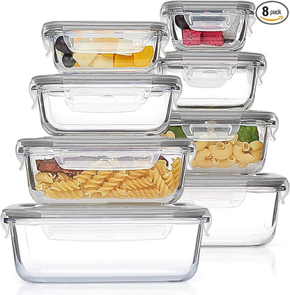 Vtopmart 8 Pack Glass Food Storage Containers by Vtopmart