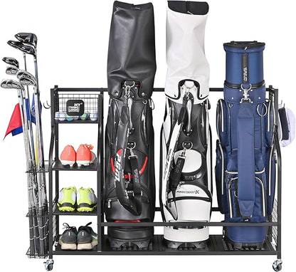 Mythinglogic Golf Storage Garage Organizer, Golf Bag Storage Stand and Other by Mythinglogic