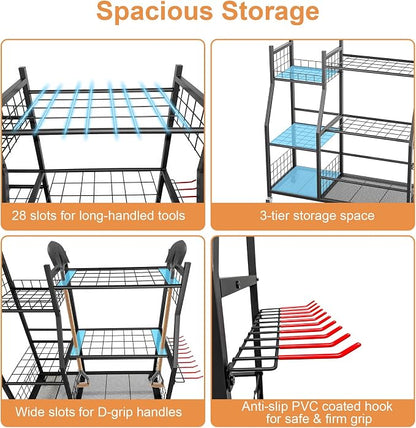 Garden Tool Organizer with Wheels - Image 3