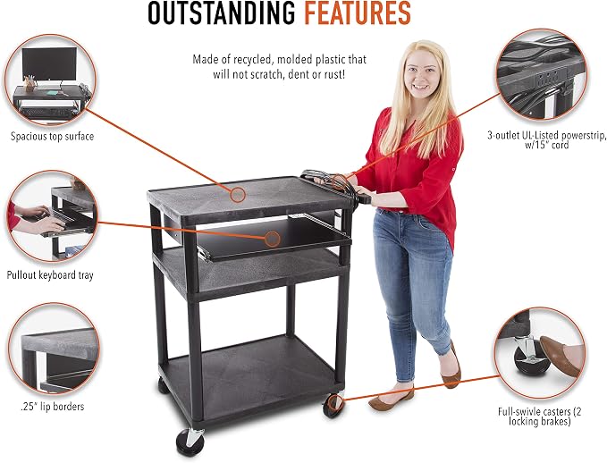 Line Leader Plastic AV Cart - Image 3