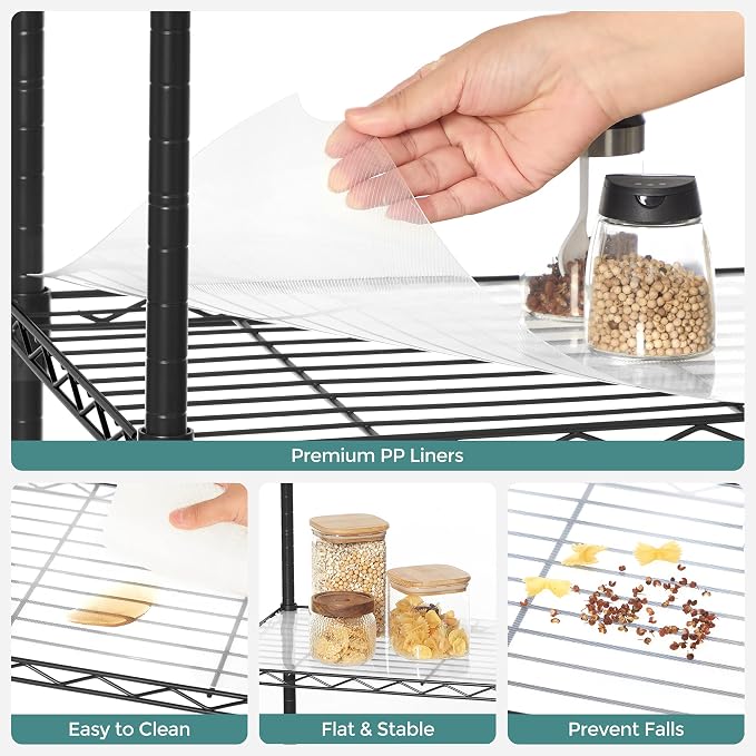 SONGMICS 7-Tier Storage Shelves, Wire Shelving Unit, Kitchen Metal Shelves - Image 7