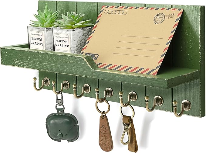 Farmhouse Pine Wood Key Holder Wall Mount by REBEEVISION