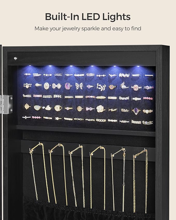 SONGMICS Hanging Jewelry Cabinet, Wall-Mounted Cabinet - Image 5