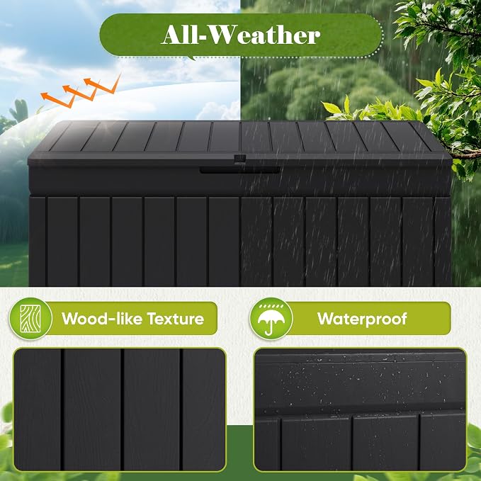 Flamaker Outdoor Storage Box 80 Gallon Resin Waterproof Deck Box Delivery Box - Image 7