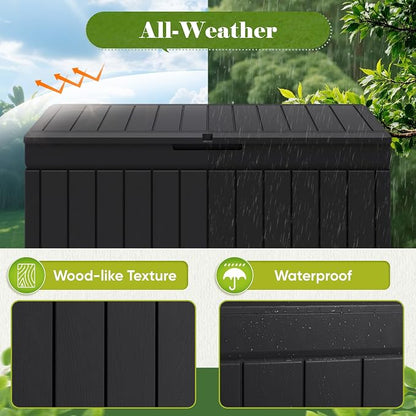 Flamaker Outdoor Storage Box 80 Gallon Resin Waterproof Deck Box Delivery Box - Image 7