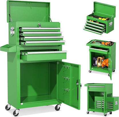 INTERGREAT Rolling Tool Chest, 5-Drawer Tool Box Organizer, Lockable Wheels & by INTERGREAT