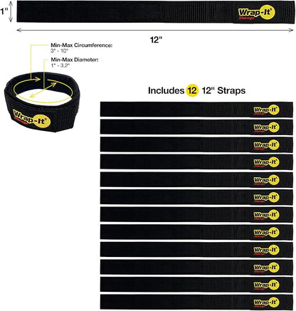 Quick-Straps by Wrap-It Storage – 12” Black - Image 3