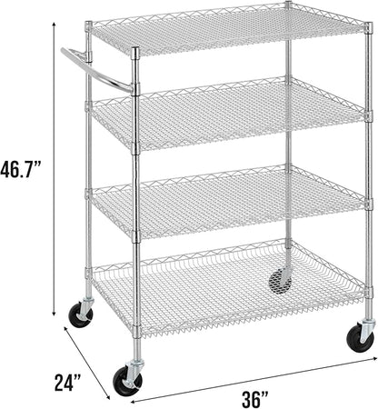Finnhomy 4 Tier Heavy Duty Commercial Grade Rolling Cart - Image 3