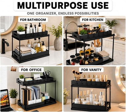 2 Pack Under Sink Organizer, Pull-Out Cabinet Storage Organizers - Image 7