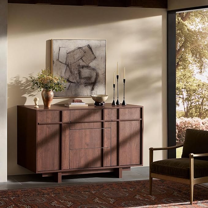 Sideboard Buffet Cabinet with Storage, 47.2" Large Sideboard with 2 Doors & 3 - Image 8