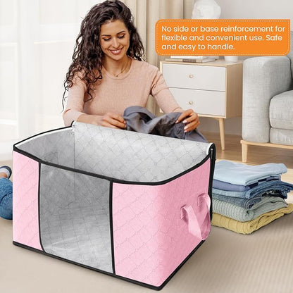Fab totes 24 Gallons Clothes Storage, Foldable Thick Fabric Blanket Storage Bags - Image 3