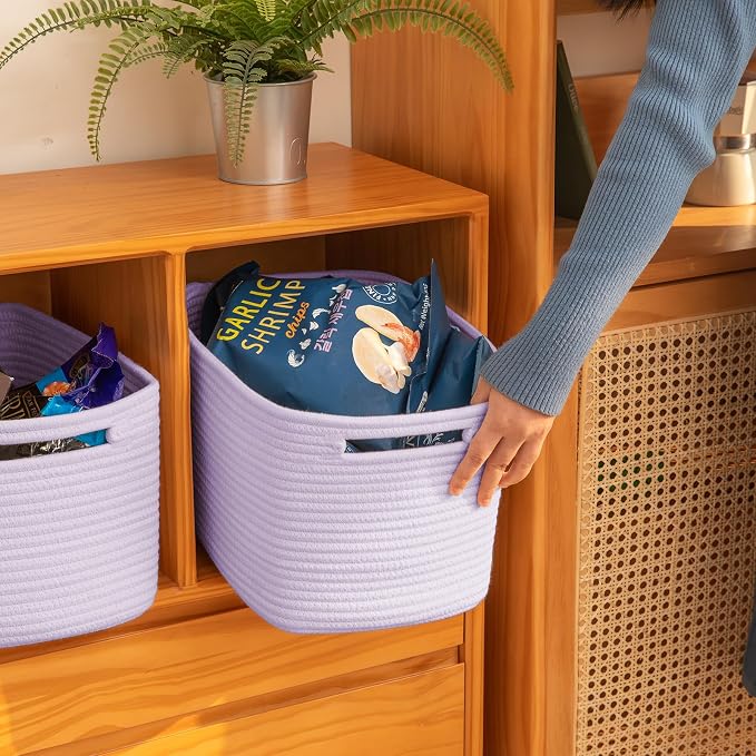OIAHOMY 4 Pack Storage Baskets for Organizing, Cube Storage Bins for Shelves - Image 4