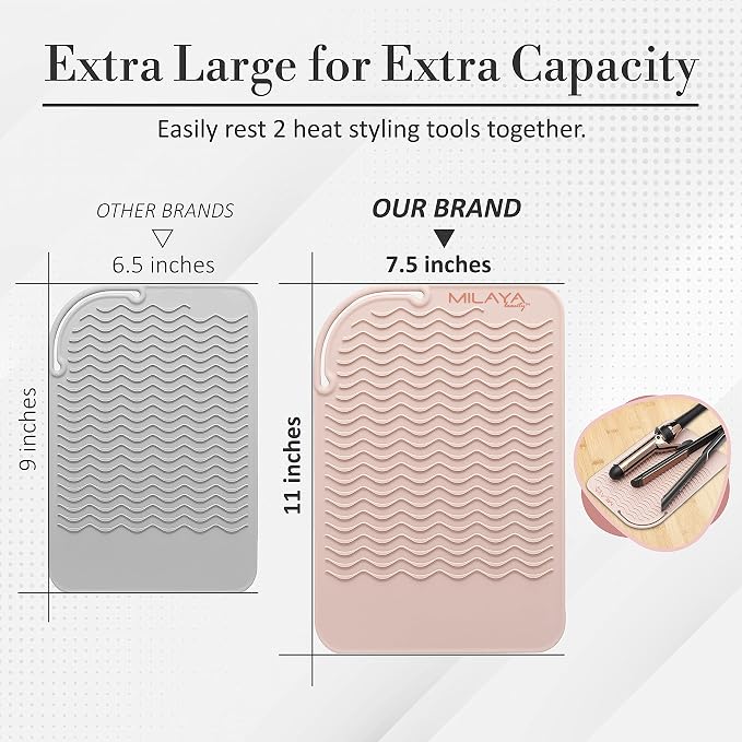 Vanity Accessories Heat Resistant Mat – Silicone Flat Iron & Curling Iron Holder - Image 6
