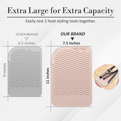 Vanity Accessories Heat Resistant Mat – Silicone Flat Iron & Curling Iron Holder - Image 6